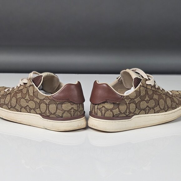 Coach Khaki Signature Jacquard Clip Low Top high Line Sneaker size 8 - Picture 7 of 16